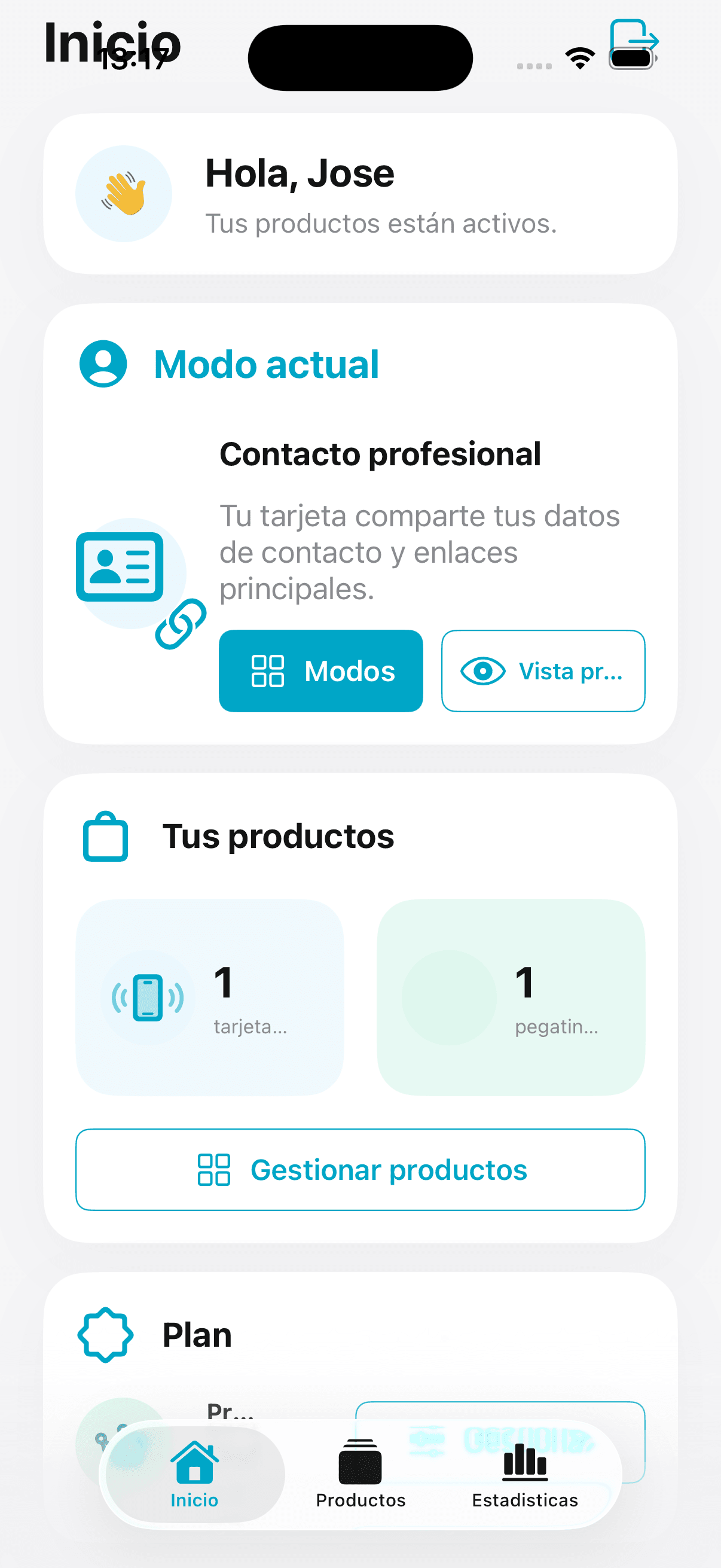 Vista movil de gestion digital para clientes Botec